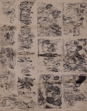 Feliks Topolski, Chronique de Topolski Vol. X, 1962 : Nos. 1 (205), Congo 2 ; Nos. 2-3 (206-207), Garden Party du gouvernement ghanéen pour S.M. la Reine Elizabeth ; n° 4-5 (208-221) ; n° 8 (212), Kampala (Afrique du Sud). 4-5 (208-221) ; n° 8 (212), Kamp