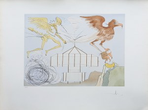 Salvador Dali, Hommage à Leonardo Da Vinci - L'Aéroplane, 1975