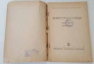 LEŚNODORSKI Bogusław - KONSTYTUCJA 3 MAJA JAKO DOKUMENT OŚWIECECENIA Wyd.1946