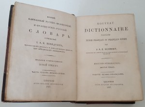 SCHMIDT J.A.E. - Dictionary] NOUVEAU DICTIONNAIRE PORTATIF RUSSE-FRANCAIS ET FRANCAIS-RUSSE Leipzig 1897.