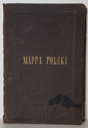 POCZTOWA MAPA KRÓLESTWA POLSKIEGO z wykazanie wszelkich dróg oraz odległości na nich, ułożony pod najnowsze źródeł urzędowych. Vydal F. Kasprzykiewicz 1889