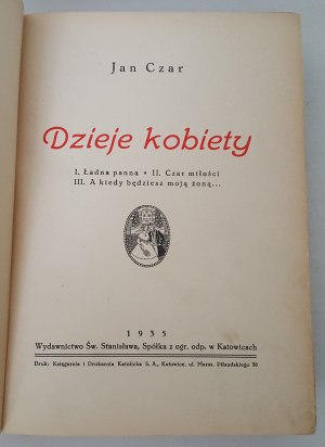 CZAR Jan - DZIEJE KOBIETY Wyd.1935