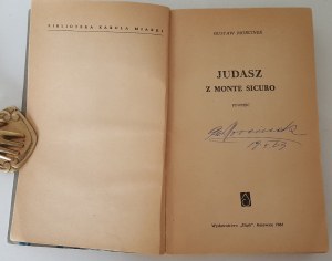 MORCINEK Gustav - JUDASZ Z MONTE SICURO Autographe de l'auteur