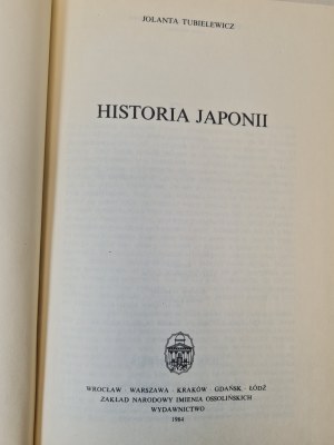 TUBIELEWICZ Jolanta - HISTORIA JAPONII Zyklus Universalgeschichte Ossolineum