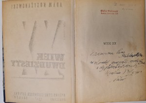 KRZYŻANOWSKI Adam - WIEK XX Wyd. 1947