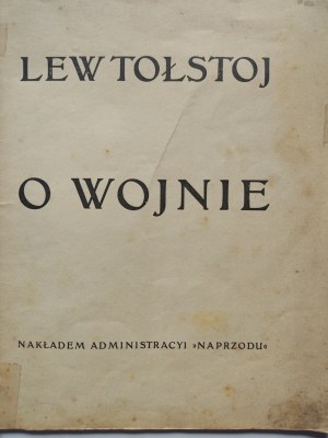 TOLSTOY Lev - O VOJNE