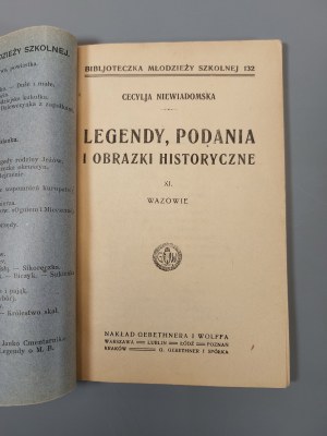 NIEWIADOMSKA CECILLIA - LEGENDS, TALES AND HISTORICAL PICTURES. XI. WAZOWIE