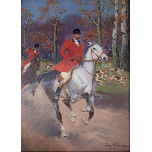 Jerzy Kossak (1886 Krakov - 1955 tamtiež), Hunting par force, 1938.