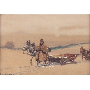 Adam Setkowicz (1875 Kraków - 1945 there), By the sleigh