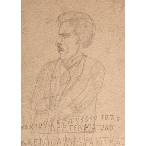 Nikifor Krynicki (1895 Krynica Zdrój - 1968 Folusz), Porträt des Malers Eugeniusz Dzierzencki