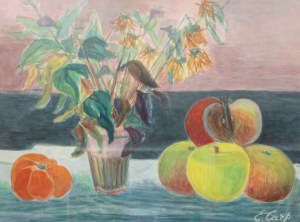 Estera Karp (Esther Carp) (1897 Skierniewice - 1970 Paris), Martwa natura z jabłkami i bukiet kwiatów