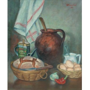 Jakub Markiel (1911 Łódź - 2008 Paris), Stillleben mit Brot, 1996.