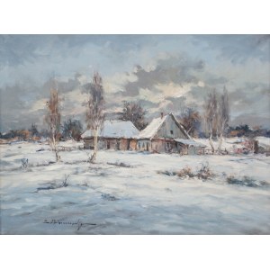 Eugeniusz Dzierzencki (1905 Warsaw - 1990 Sopot), Huts in winter