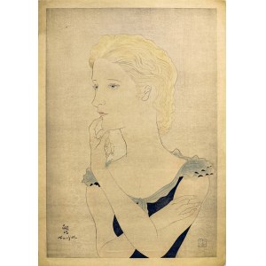 Tsuguharu Foujita (1886-1968), Portrait d'une blonde, 1951