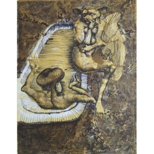 Jan Lebenstein (1930-1999), Die badende Dame und der Satyr