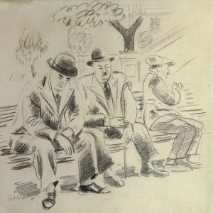 Michel Adlen (1898-1980), Men on the Bench