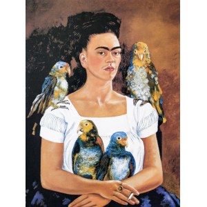 Frida Kahlo (1907-1954), Selbstbildnis mit Papageien