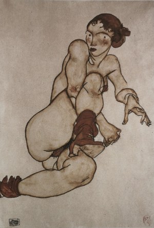 Egon Schiele (1890-1918), Akt in braunen Schuhen