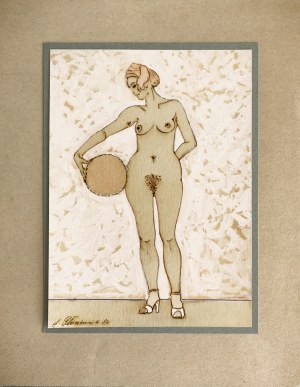 Henryk Plóciennik (1933-2020), Nude with a ball, 1986