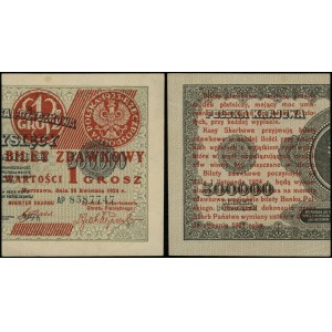 Polska, bilet zdawkowy - 1 grosz, 28.04.1924