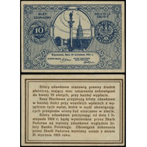 Polsko, jízdenka - 10 groszy, 28.04.1924