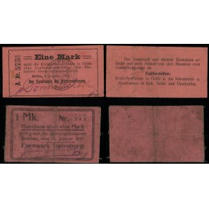 banknoty zastępcze, zestaw 2 bonów, 1914-1917