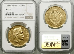 Francja, 100 franków, 1866 A, Paryż