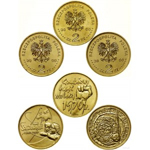Poland, set of 3 x 2 gold, 2000, Warsaw