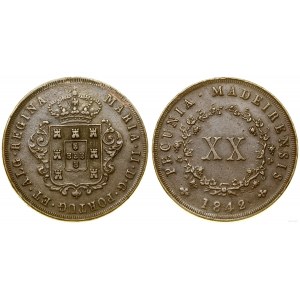 Portugal, 20 reales, 1842