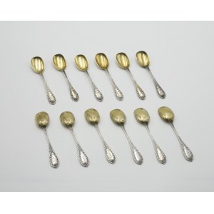 V. C. DUB, Set of 12 ice cream spoons.