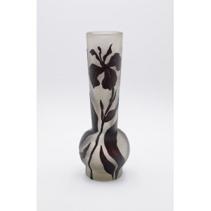 Iris vase with an elongated form