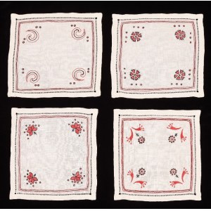 4 embroidered napkins - various