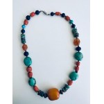 CREW IN TIBETAN MALACHITE, CORAL AND TURQUOISE - BAD CREM