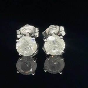 WHITE GOLD 0.96 GR DIAMOND EARRINGS ER40110 14K WHITE GOLD 0.96 GR DIAMOND EARRINGS 1.05 CT COLOR G/ CLARITY I2-3 GEMMOLOGICAL CERTIFICATE MAROZ DIAMONDS LTD ISRAEL DIAMOND EXCHANGE MEMBER ER40110