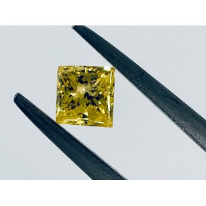 DIAMOND AND 0.45 CT FANCY VIVID YELLOW - I1 - LASER ENGRAVED - C30610-15-LC