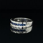 GOLD RING 18K 7.65 GR SAPPHIRES AND DIAMONDS - RNG30603