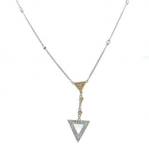 WHITE AND YELLOW GOLD GR 3.80 GR DIAMOND NECKLACE PND30302