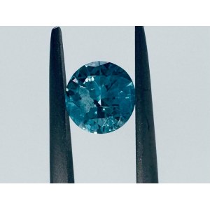 DIAMOND COLOR AND PURITY ENHANCED 0.77 CT FANCY INTENSE BLUE - I2 - LASER ENGRAVED - C30610-11