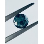 NATURAL POLISH DIAMOND 0.88 CT FANCY INTENSE BLUE* - I3 - ENGRAVED WITH LASER - C30411B -1