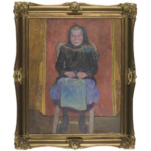 Jan REMBOWSKI, Porträt eines Mädchens mit einem Taschentuch auf dem Kopf