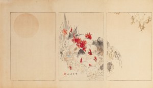 Watanabe Seitei (1851-1918), Kohouti, Tokio, 1890