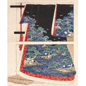 Sawa Kyukou, Watanabe Takijirō, Kimono en grues, Tokyo, 1901