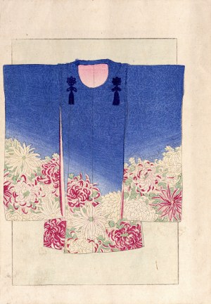 Sawa Kyukou, Watanabe Takijirō, Kimono in flowers, Tokyo, 1901