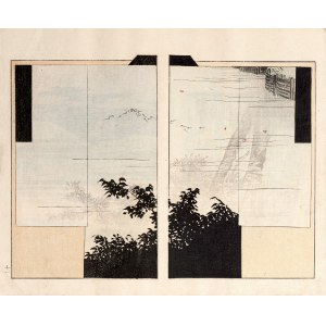 Sawa Kyukou, Watanabe Takijirō, Kimono with landscape motif, Tokyo, 1901