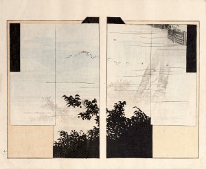 Sawa Kyukou, Watanabe Takijirō, Kimono with landscape motif, Tokyo, 1901