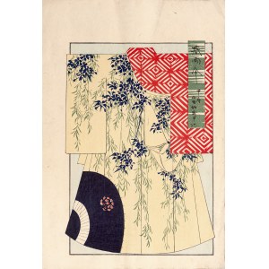 Shobei Kitajima, Watanabe Takijirō, Kimono - vzor s dáždnikom, Tokio, 1901