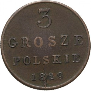 Królestwo Polskie, Mikołaj I 1825-1855, 3 grosze polskie 1829 FH, Warszawa