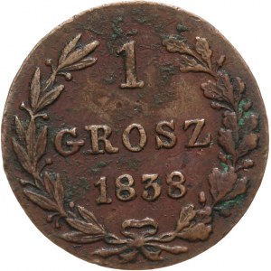 Zabór Rosyjski, Mikołaj I 1825-1855, 1 grosz 1838, Warszawa