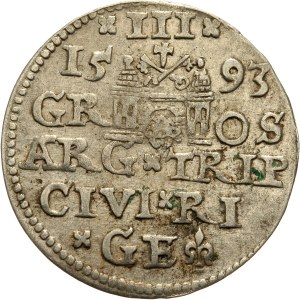 Zygmunt III Waza 1587-1632, trojak 1593, Ryga