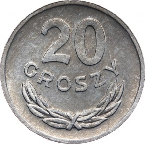 20 groszy 1985, Warszawa, destrukt - odwrotka, aluminium